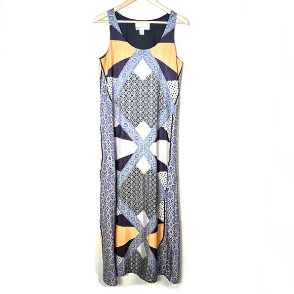 bar III blue and orange sleeveless Maxi shift dress sizes small S B181 - Picture 1 of 3